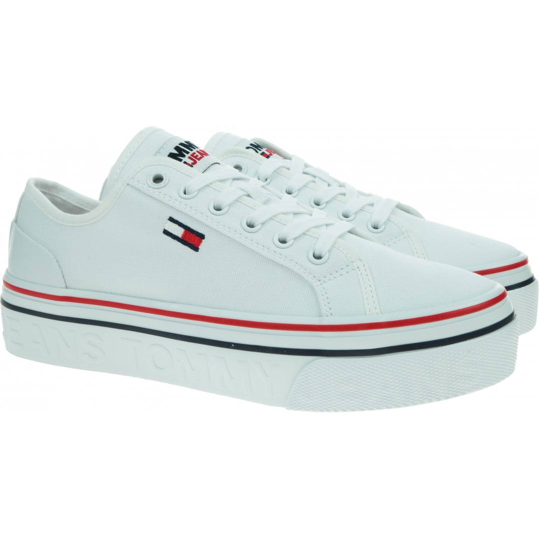 Białe Trampki TOMMY JEANS Flatform EN0EN01423 YBR