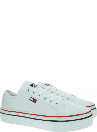 Białe Trampki TOMMY JEANS Flatform EN0EN01423 YBR