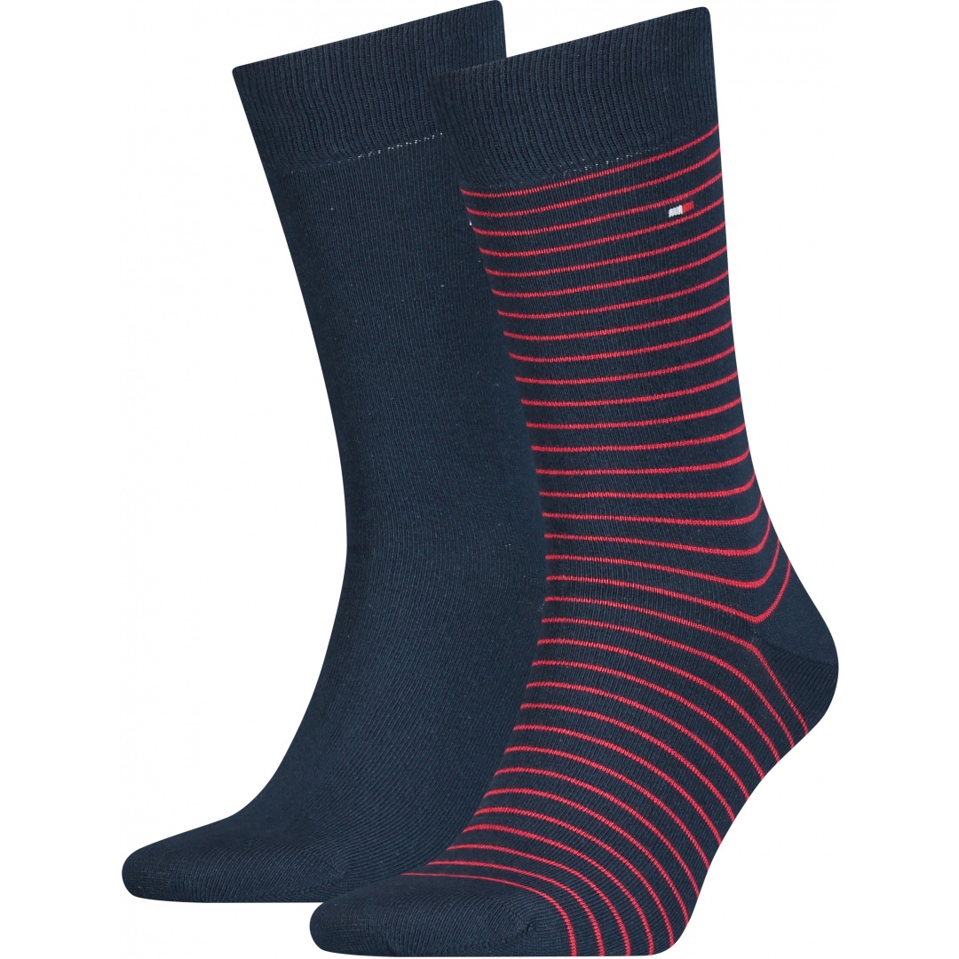 Skarpetki Męskie 100001496 085 TOMMY HILFIGER Men Small Stripe Sock (2-pak)
