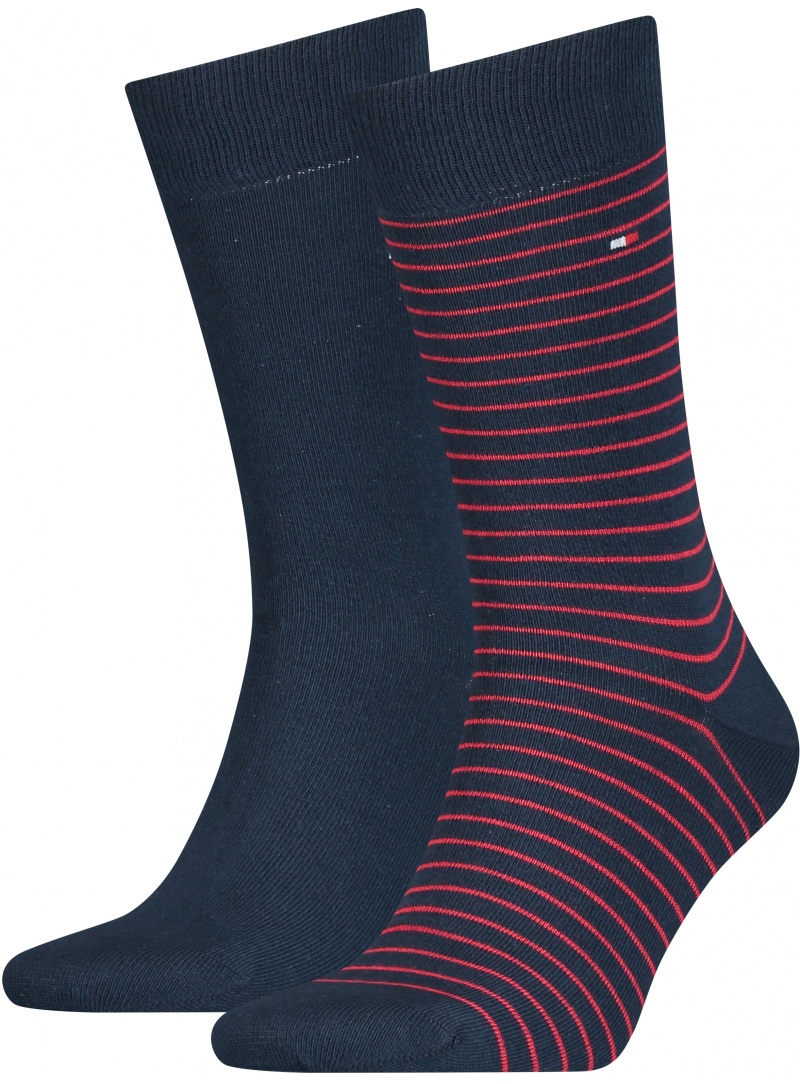 Skarpetki Męskie 100001496 085 TOMMY HILFIGER Men Small Stripe Sock (2-pak)