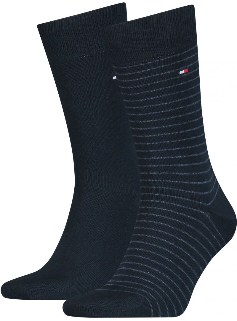 Skarpetki Męskie 100001496 322 TOMMY HILFIGER Men Small Stripe Sock (2-pak)