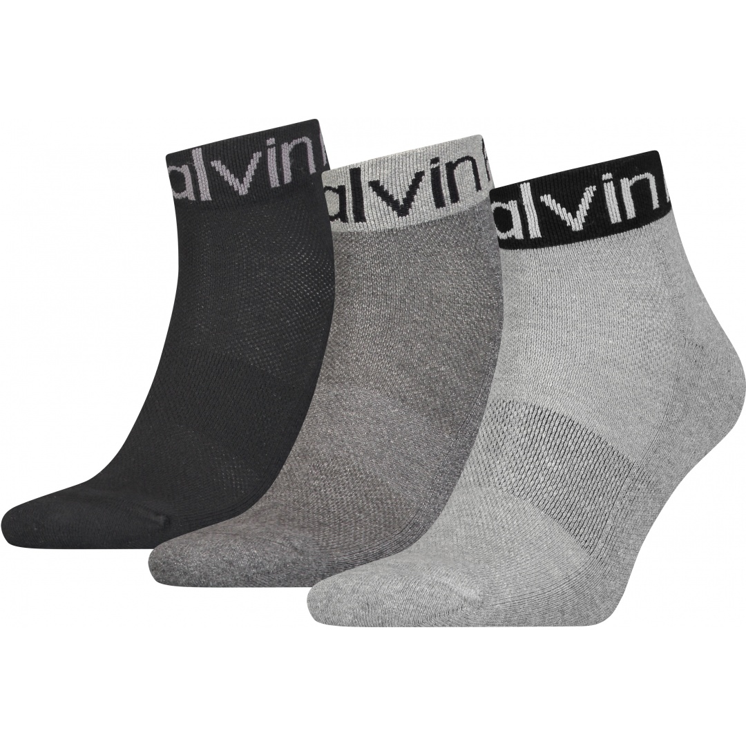 Socks Ck Men Quarter 3P 701218722 003 | EN