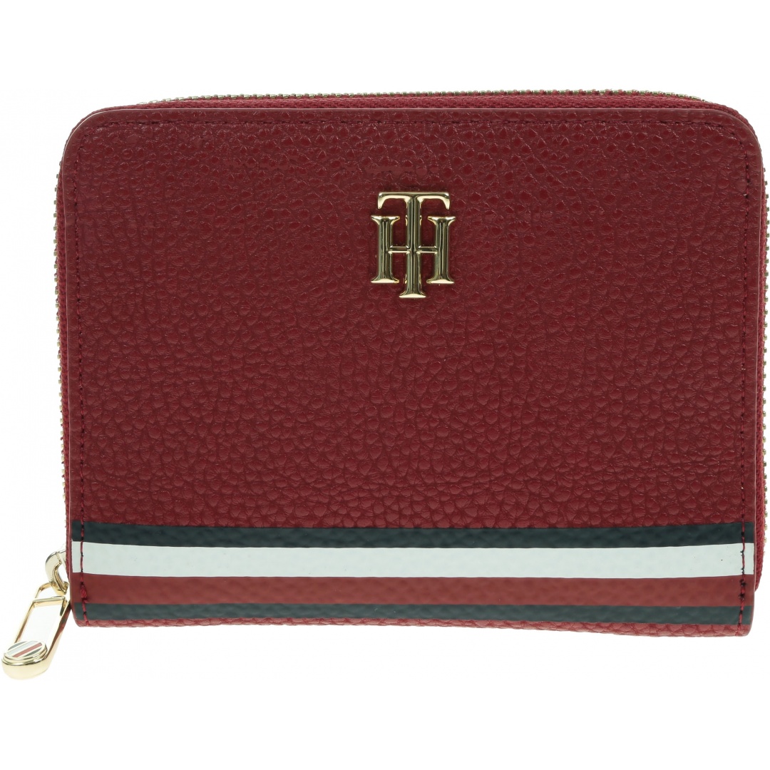 Czerwony Portfel Damski TOMMY HILFIGER TH Element Med Zap Corp AW0AW10551
