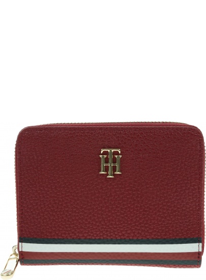 Czerwony Portfel Damski TOMMY HILFIGER TH Element Med Zap Corp AW0AW10551