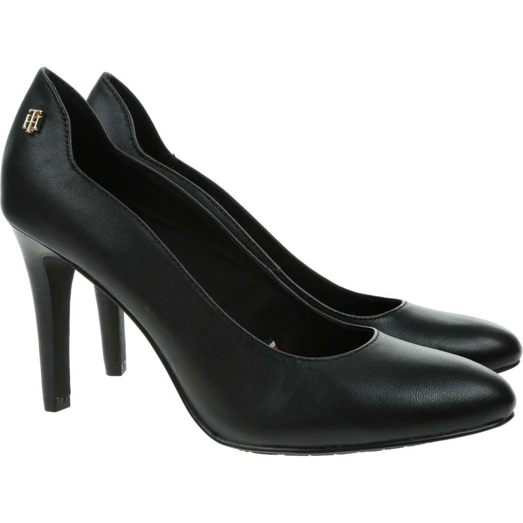 Czarne Czółenka TOMMY HILFIGER Th Essential Leather Pump FW0FW05951 BDS