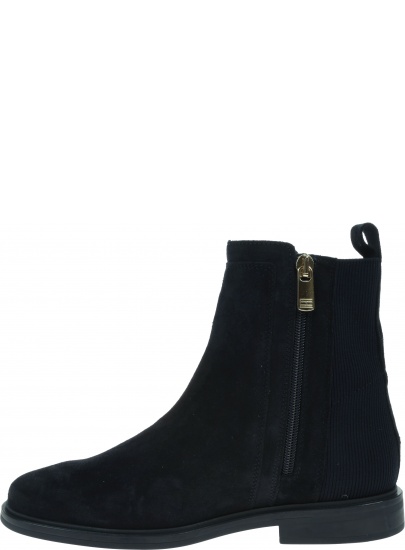Granatowe Botki TOMMY HILFIGER Essential Flat Boot FW0FW05995 DW5