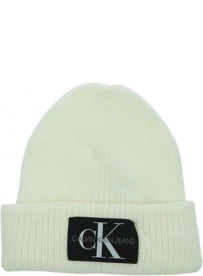 Kremowa Czapka Zimowa CALVIN KLEIN JEANS Beanie K60K607383 YAF