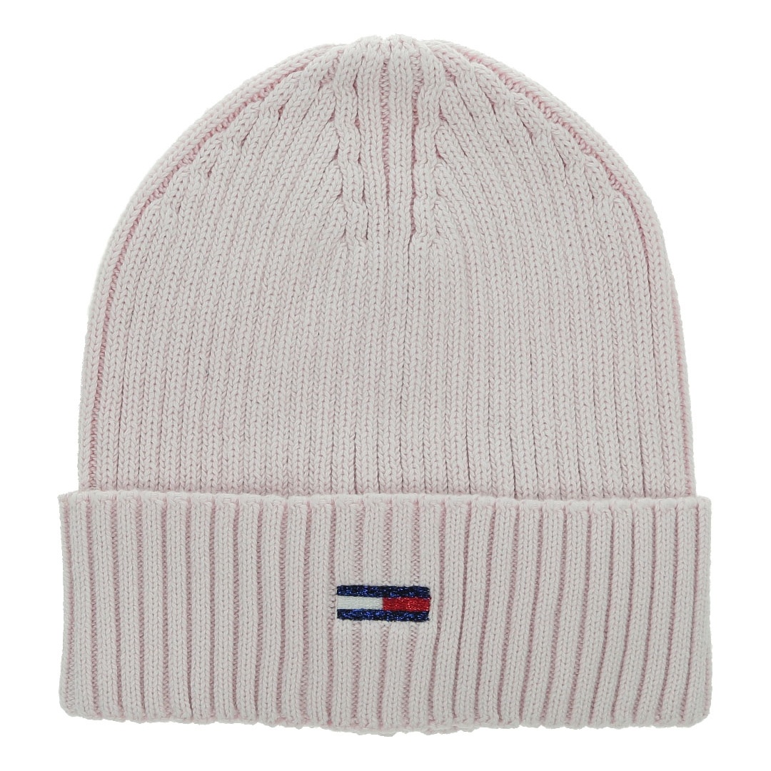 Różowa Czapka Zimowa TOMMY HILFIGER Beanie Essential AW0AW10705 TJP