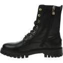Czarne Glany Botki TOMMY HILFIGER Th Monogram Lace Up Boot FW0FW05994 BDS