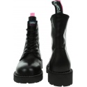 Czarne Glany Botki TOMMY JEANS Leather Lace Up EN0EN01543 BDS
