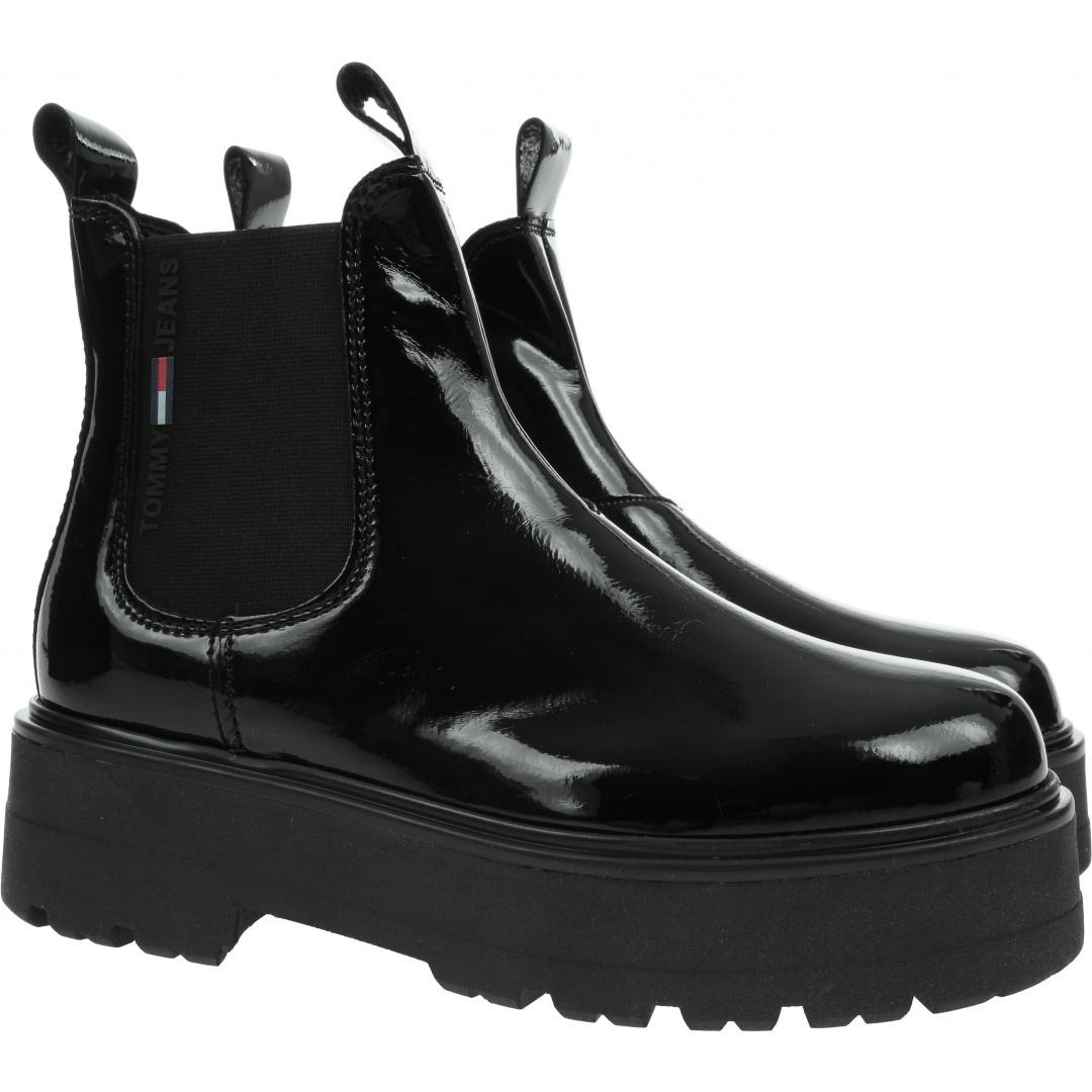 Lakierowane Sztyblety TOMMY JEANS EN0EN01548 BDS