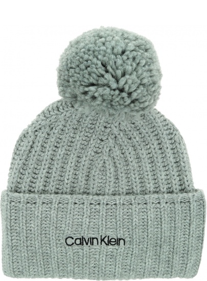 Szara Czapka Zimowa CALVIN KLEIN Beanie Oversized K60K608535 0IN