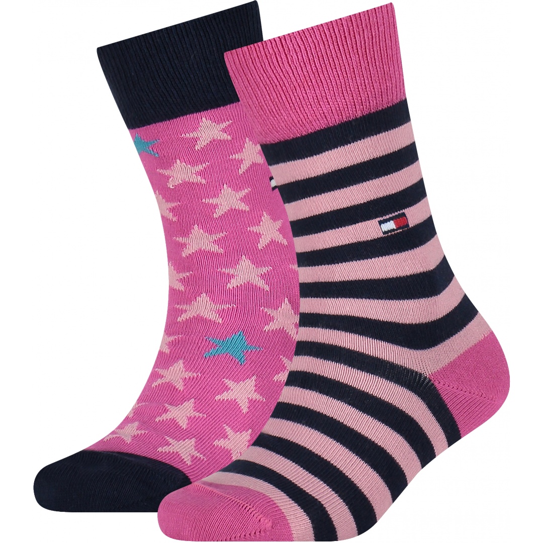 Skarpetki Dziecięce TOMMY HILFIGER 100000816 009 Th Kids Sock 2P Stars And