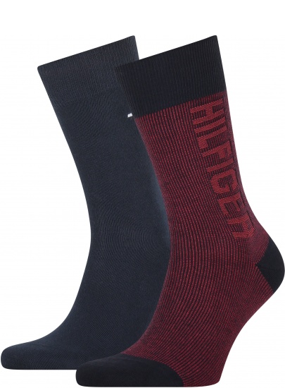 Socks TOMMY HILFIGER 701210535 002 Th Men Seasonal Sock 2P Rib Logo | EN