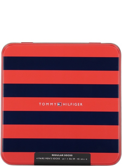 Skarpetki Męskie TOMMY HILFIGER 701210548 001 Th Men Sock 4P Tin Giftbox