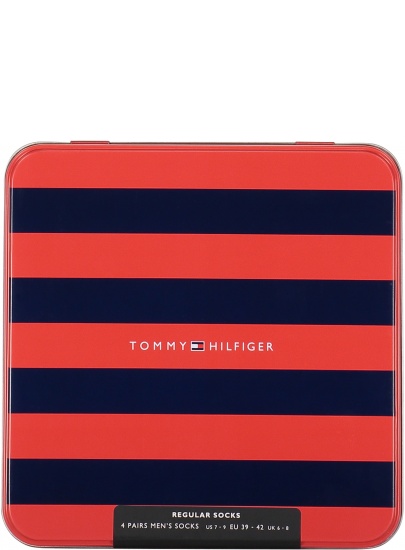 Skarpetki Męskie TOMMY HILFIGER 701210548 003 Th Men Sock 4P Tin Giftbox
