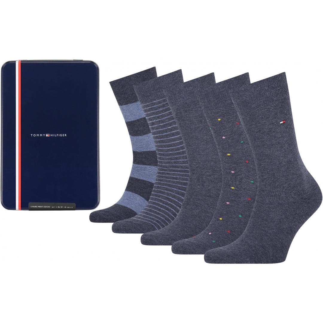 Skarpetki Męskie TOMMY HILFIGER 701210550 003 Th Men Sock 5P Tin Giftbox