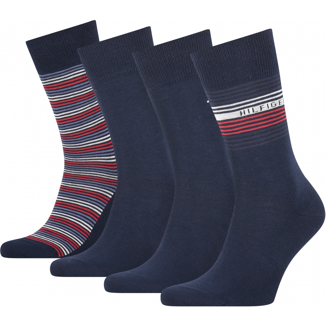 Socks TOMMY HILFIGER 701210548 001 Th Men Sock 4P Tin Giftbox Stripe | EN