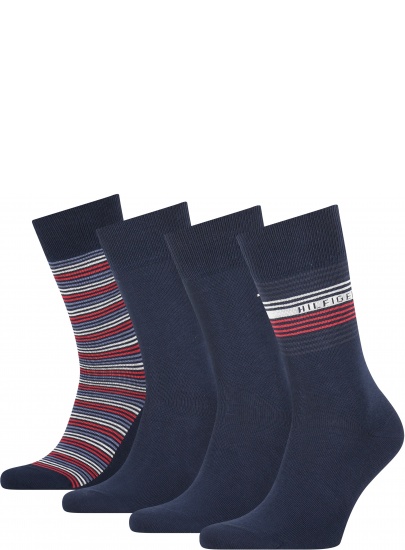 Socks TOMMY HILFIGER 701210548 001 Th Men Sock 4P Tin Giftbox Stripe | EN