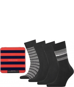 Socks TOMMY HILFIGER 701210548 002 Th Men Sock 4P Tin Giftbox Stripe | EN