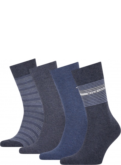 Skarpetki Męskie TOMMY HILFIGER 701210548 003 Th Men Sock 4P Tin Giftbox