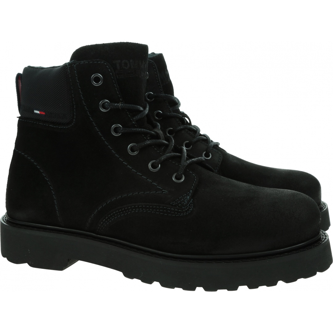 Trapery TOMMY JEANS Short Lace Up Tommy Boot EM0EM00830 BDS