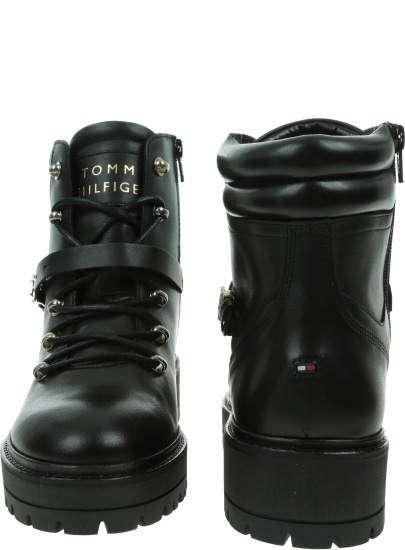 Buty do Kostki ze Sprzączką TOMMY HILFIGER Polished Leather Flat