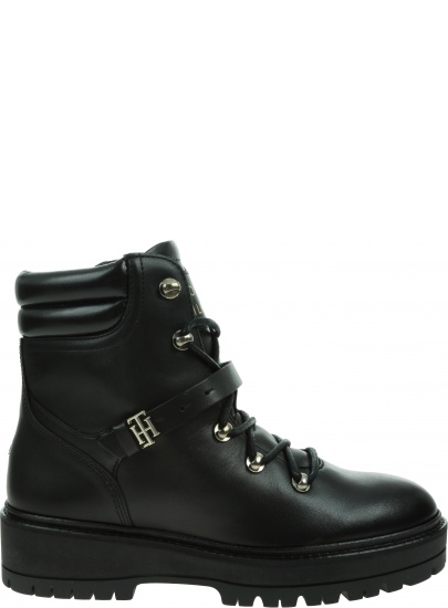 Buty do Kostki ze Sprzączką TOMMY HILFIGER Polished Leather Flat