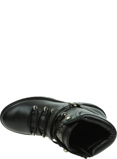 Buty do Kostki ze Sprzączką TOMMY HILFIGER Polished Leather Flat