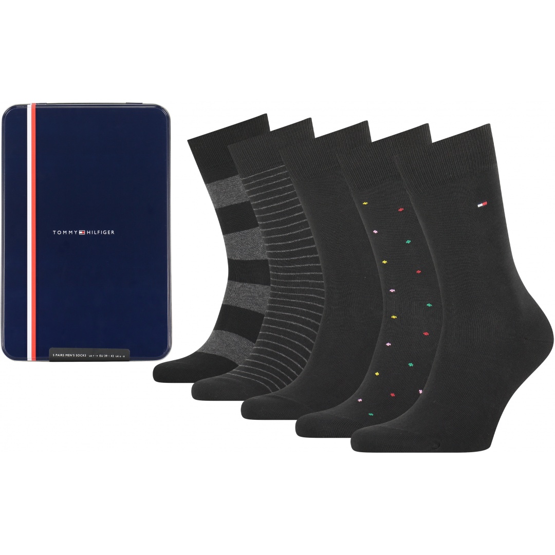 Skarpetki Męskie TOMMY HILFIGER 701210550 002 Th Men Sock 5P Tin Giftbox