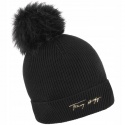 Czarna Czapka Zimowa TOMMY HILFIGER Beanie AW0AW10996 BDS