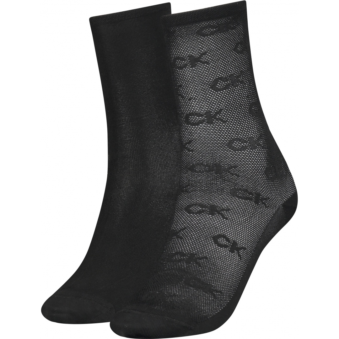Skarpetki Damskie CALVIN KLEIN 701218916 002 CK Women Sock 2P Monogram Mesh