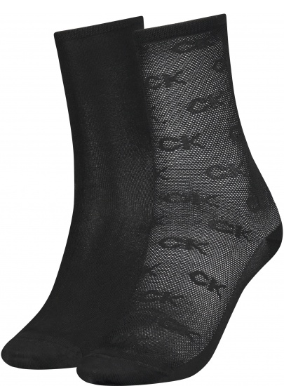 Skarpetki Damskie CALVIN KLEIN 701218916 002 CK Women Sock 2P Monogram Mesh