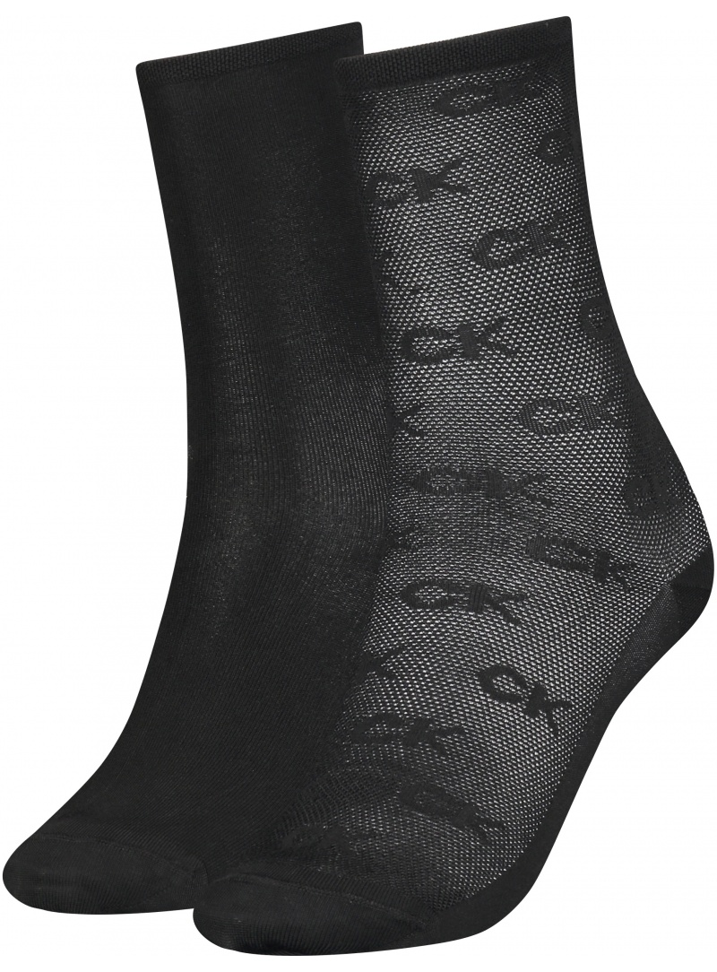 Skarpetki Damskie CALVIN KLEIN 701218916 002 CK Women Sock 2P Monogram Mesh