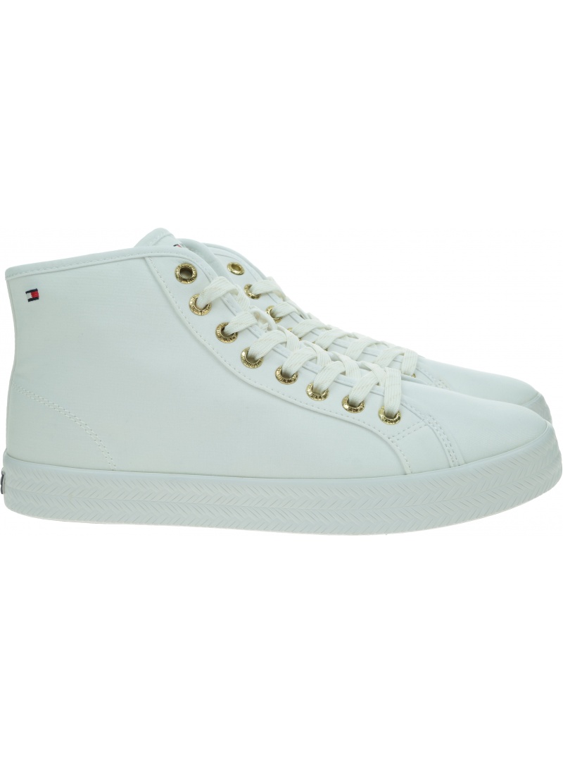 Białe Trampki TOMMY HILFIGER Essential Midcut Sneakers FW0FW06176 YBR