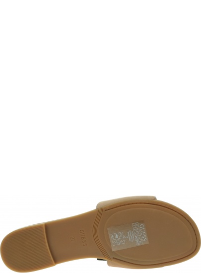 Logowane Skórzane Klapki GUESS Tashia FL6TASLEA19 TAUPE