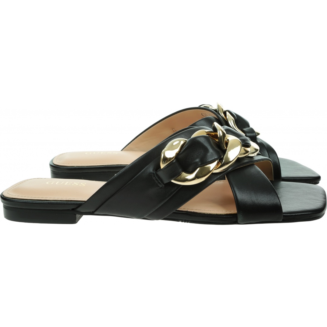 Skórzane Klapki GUESS Sameya FL6SAMLEM03 BLACK