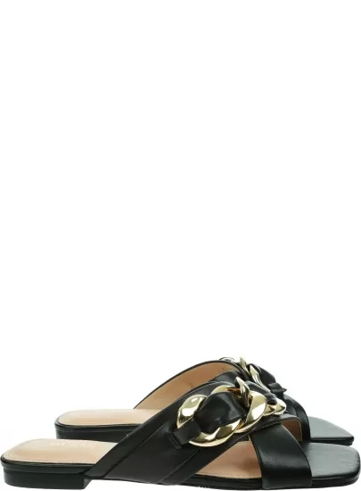 Skórzane Klapki GUESS Sameya FL6SAMLEM03 BLACK