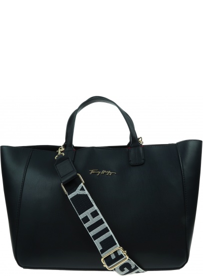 Torebka Na Szerokim Pasku TOMMY HILFIGER Iconic Tommy Satchel AW0AW11348