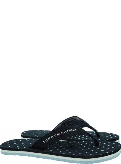 Japonki Damskie TOMMY HILFIGER Th Flag Flats Beach Sandal FW0FW06429 DW5