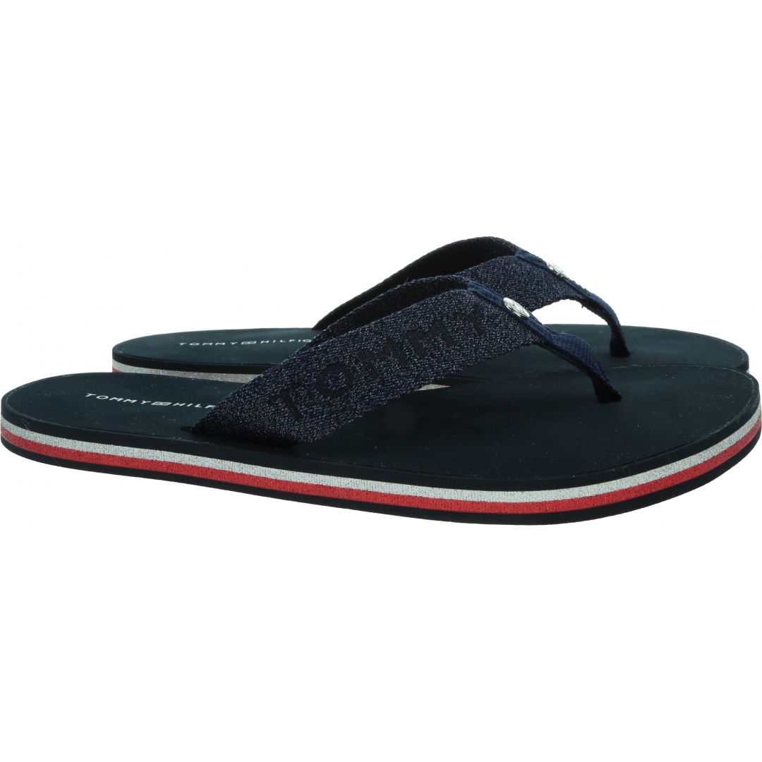 Japonki Damskie TOMMY HILFIGER Th Glitter Wrap Beach Sandal FW0FW06423 DW5