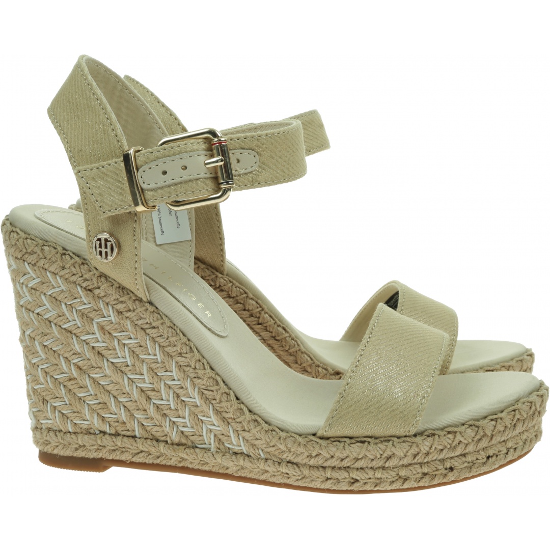 Espadryle TOMMY HILFIGER Shiny Touches High Wedge Sandal FW0FW06180 0LJ