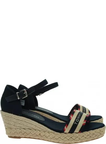 Espadryle TOMMY HILFIGER Corporate Webbing Low Wedge FW0FW06293 DW5