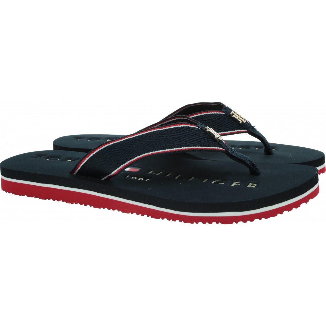 Japonki Damskie TOMMY HILFIGER Th Hardware Flat Beach Sandal FW0FW06421 DW5