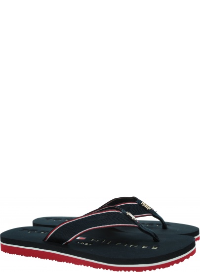 Japonki Damskie TOMMY HILFIGER Th Hardware Flat Beach Sandal FW0FW06421 DW5