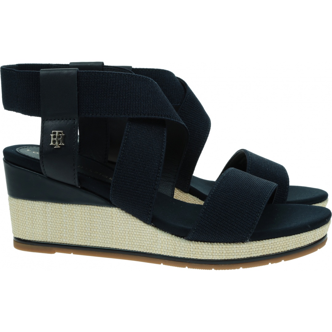 Espadryle TOMMY HILFIGER Essential Elastic Low Wedge FW0FW06305 DW5