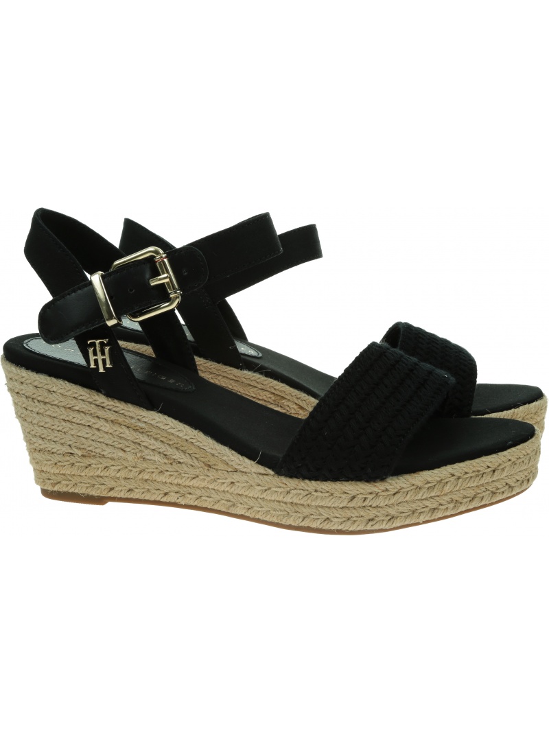 Espadryle TOMMY HILFIGER Th Textured Low Wedge Sandal FW0FW06555 BDS