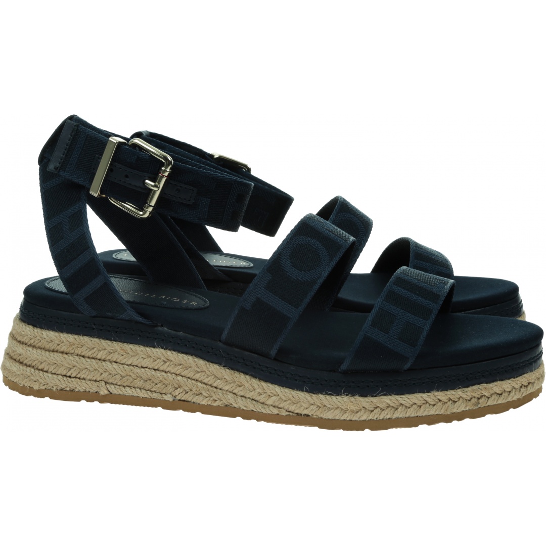 Espadryle TOMMY HILFIGER Tommy Webbing Low Wedge Sandal FW0FW06442 DW5