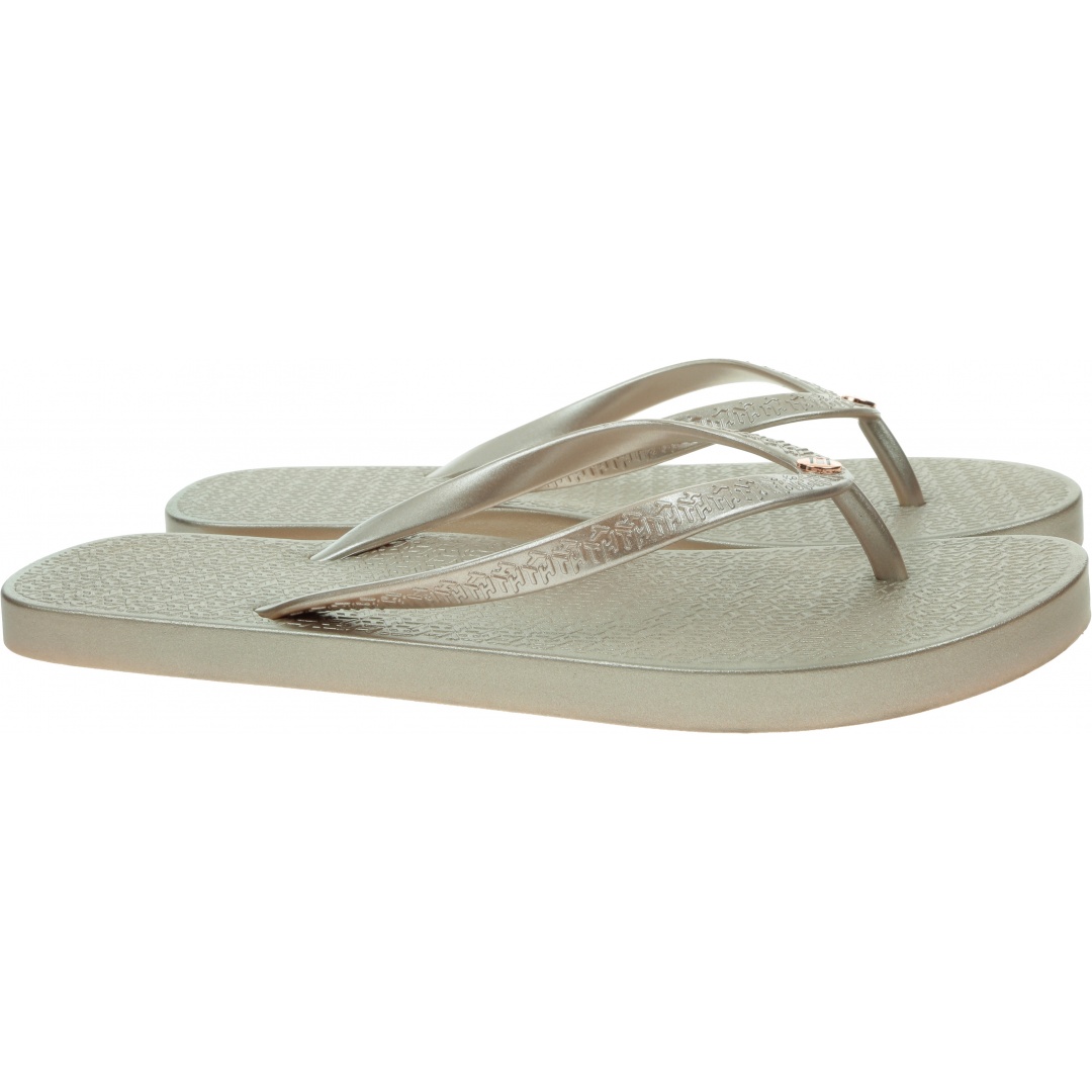 Japonki Damskie TOMMY HILFIGER Th Metallic Flat Beach Sandal FW0FW06445 0JV