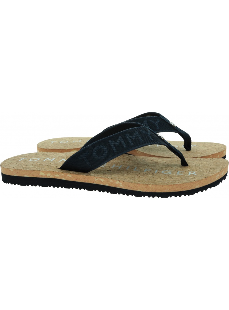 Japonki Damskie TOMMY HILFIGER Tommy Webbing Flat Beach Sandal FW0FW06527